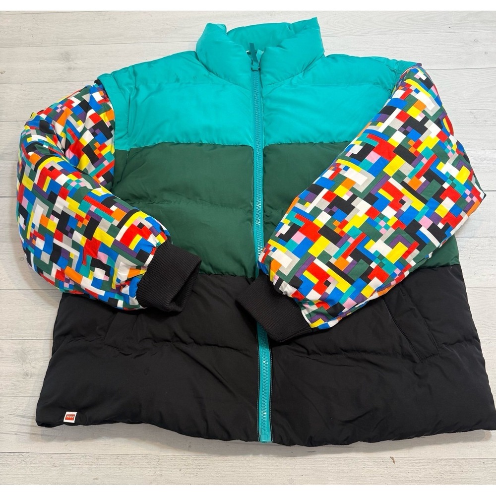 Lego X Target Collection‎ Puffer Jacket Vest Green Stripe adult large